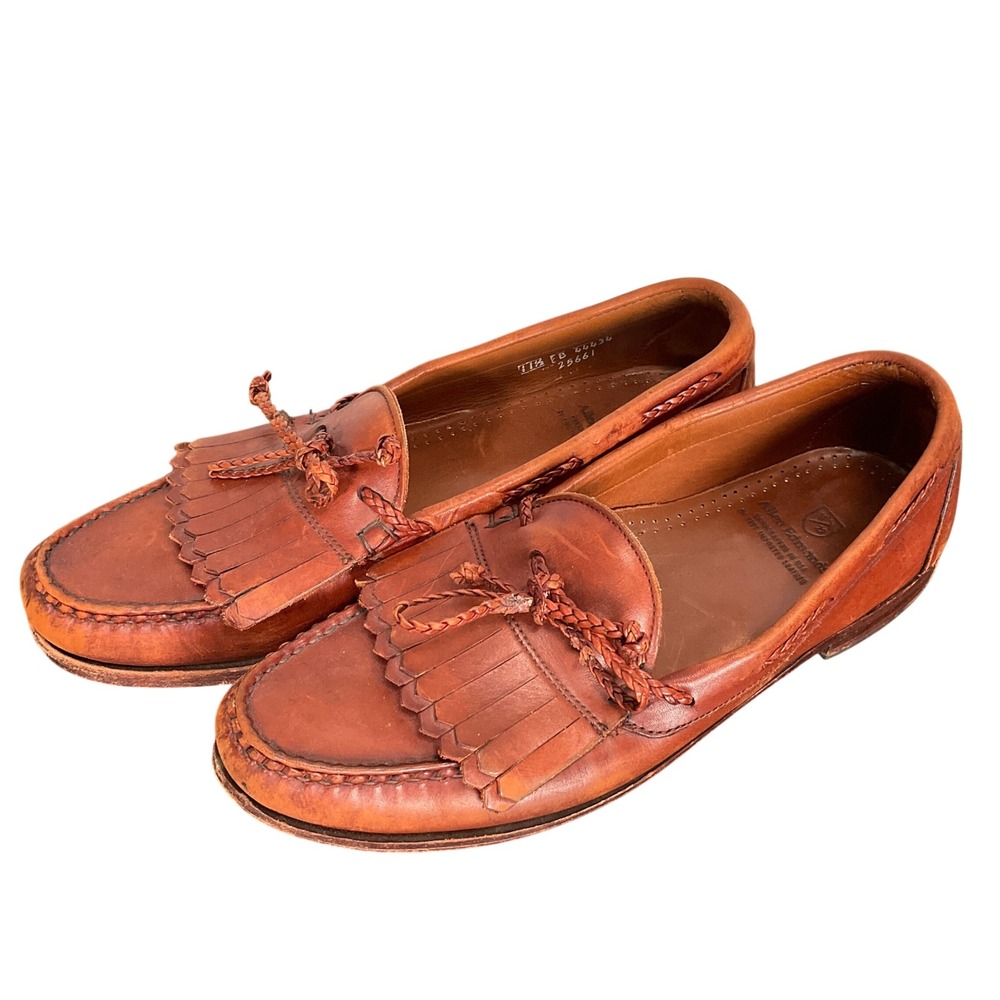 Allen Edmonds Loafers Mens 11.5 B Brown Cognac Klitie Leather Handcrafted